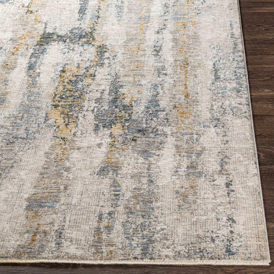 Gray Contemporary Abstract Machine Woven Rug - The Rug Decor