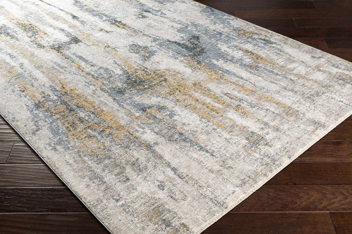 Gray Contemporary Abstract Machine Woven Rug - The Rug Decor