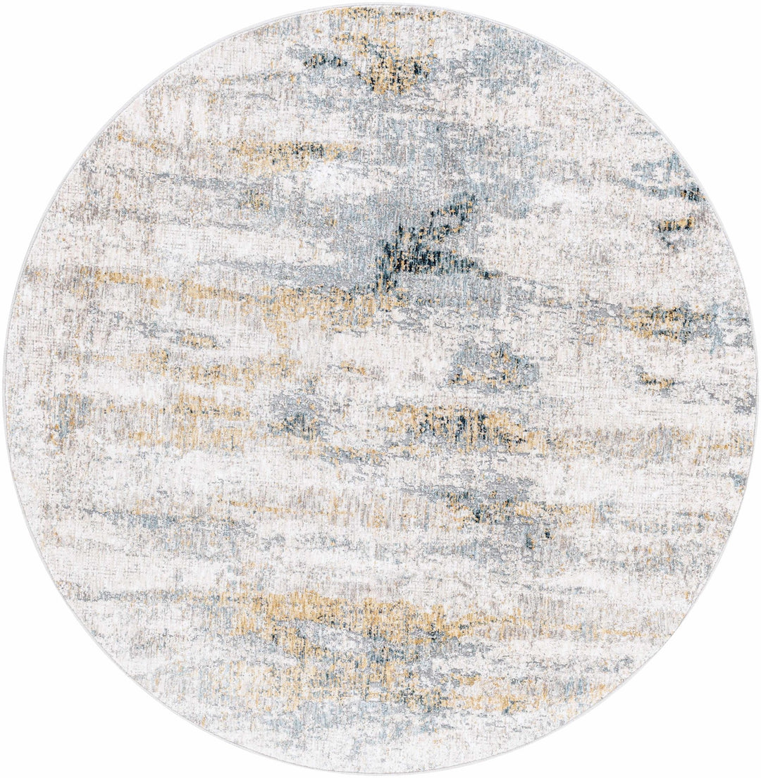 Gray Contemporary Abstract Machine Woven Rug - The Rug Decor