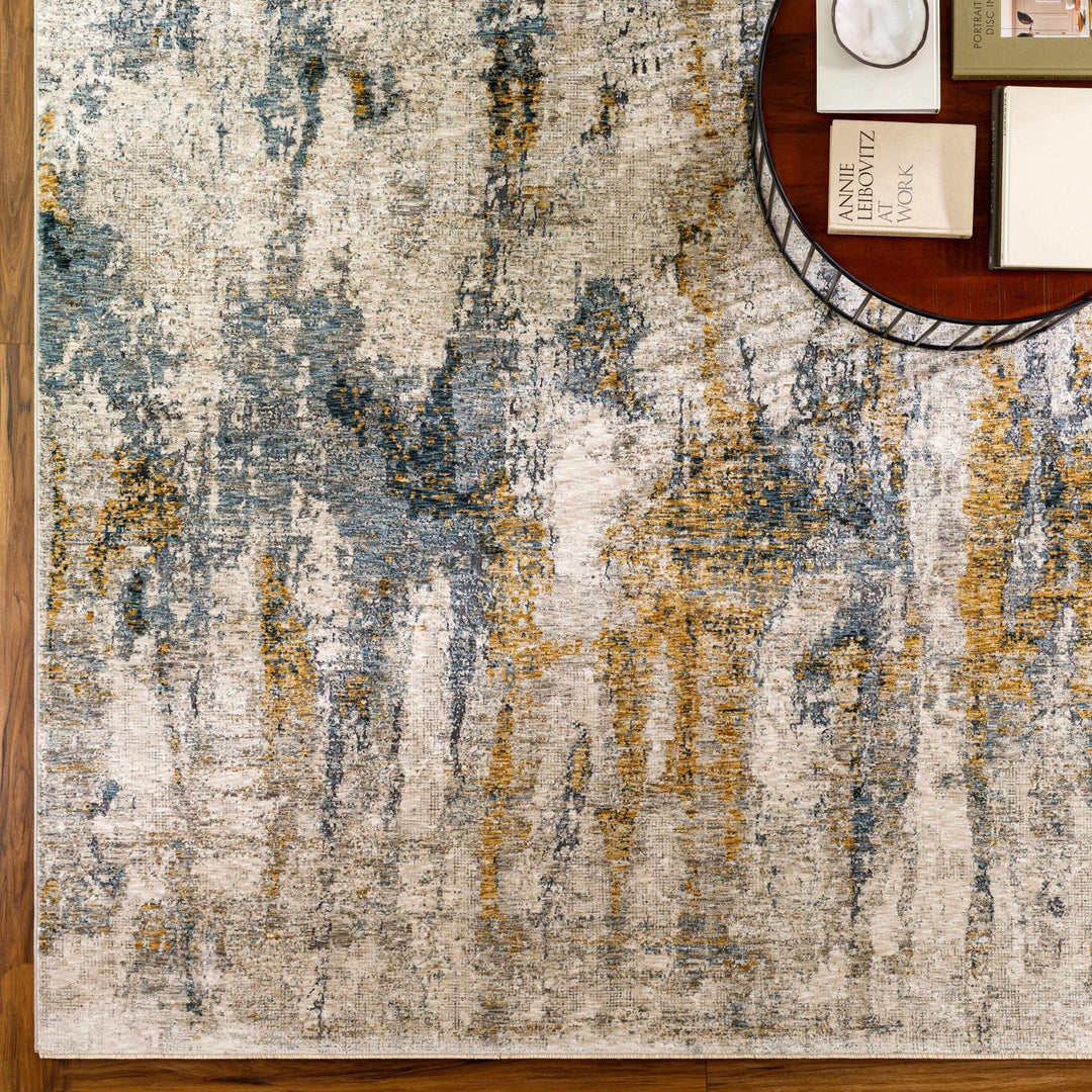 Gray Contemporary Abstract Machine Woven Rug - The Rug Decor