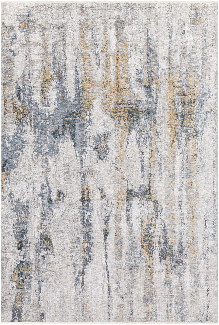 Gray Contemporary Abstract Machine Woven Rug - The Rug Decor