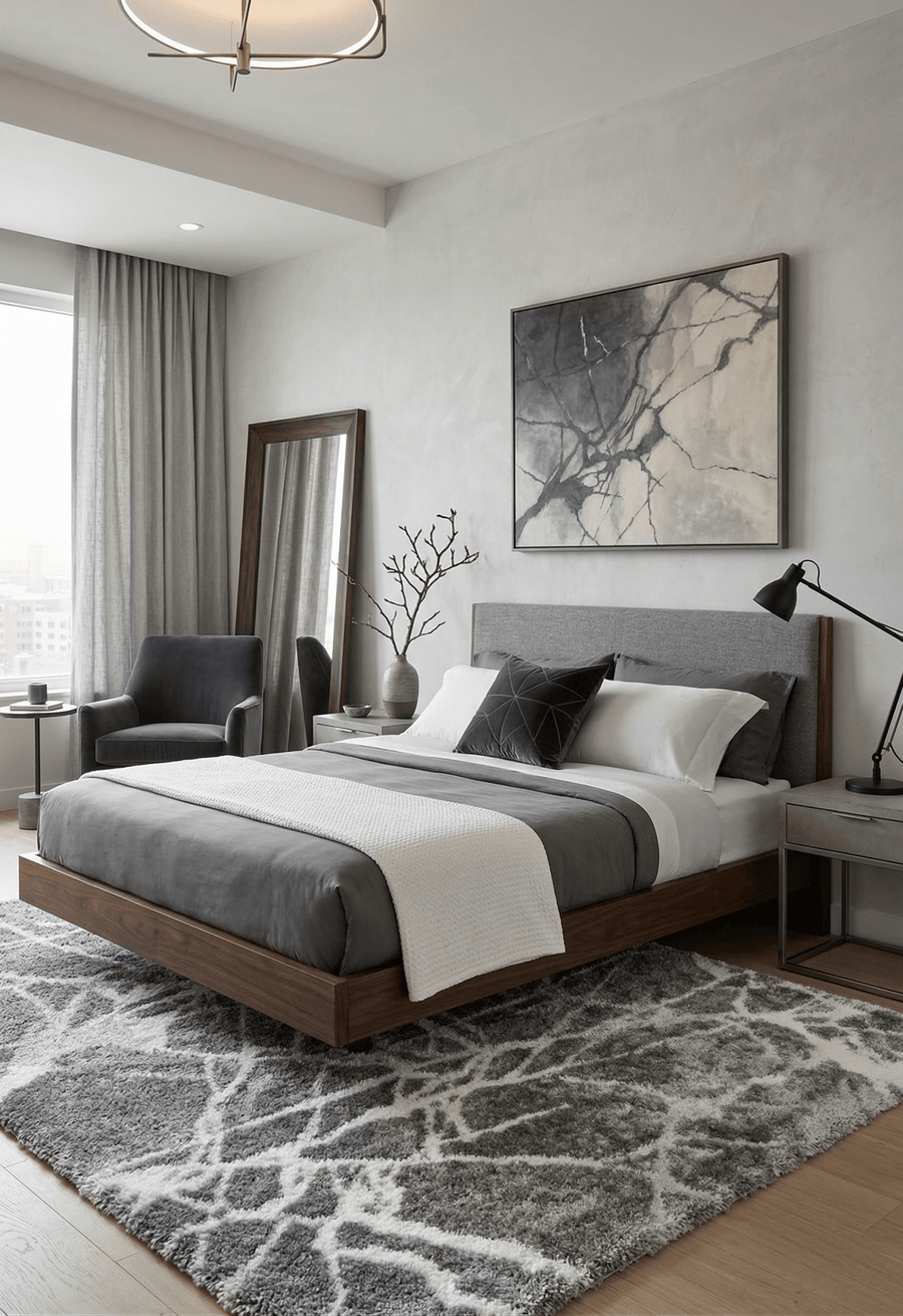 Gray Modern Abstract Design 5x7 Rug - The Rug Decor