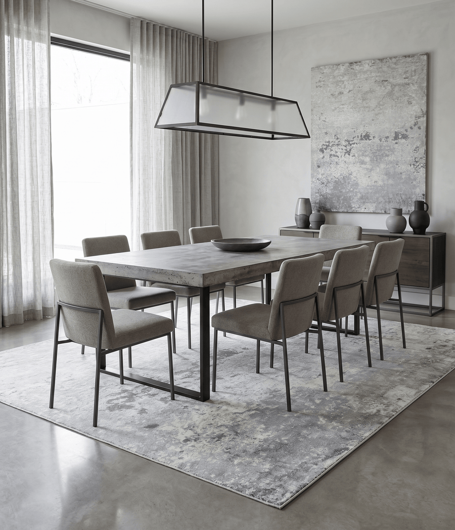 Gray Modern Abstract Design Hand Loom 8x10 Viscose Rug - The Rug Decor