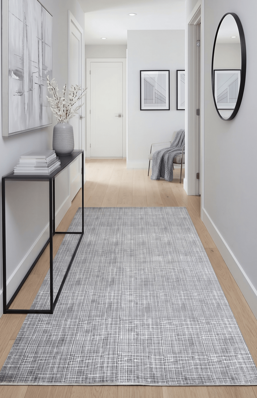 Gray Modern Abstract Design Wool And Viscose 5x8 Area Rug - The Rug Decor