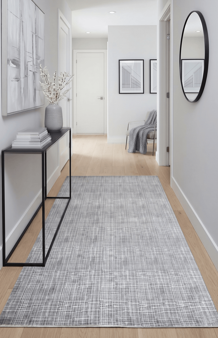 Gray Modern Abstract Design Wool And Viscose 5x8 Area Rug - The Rug Decor
