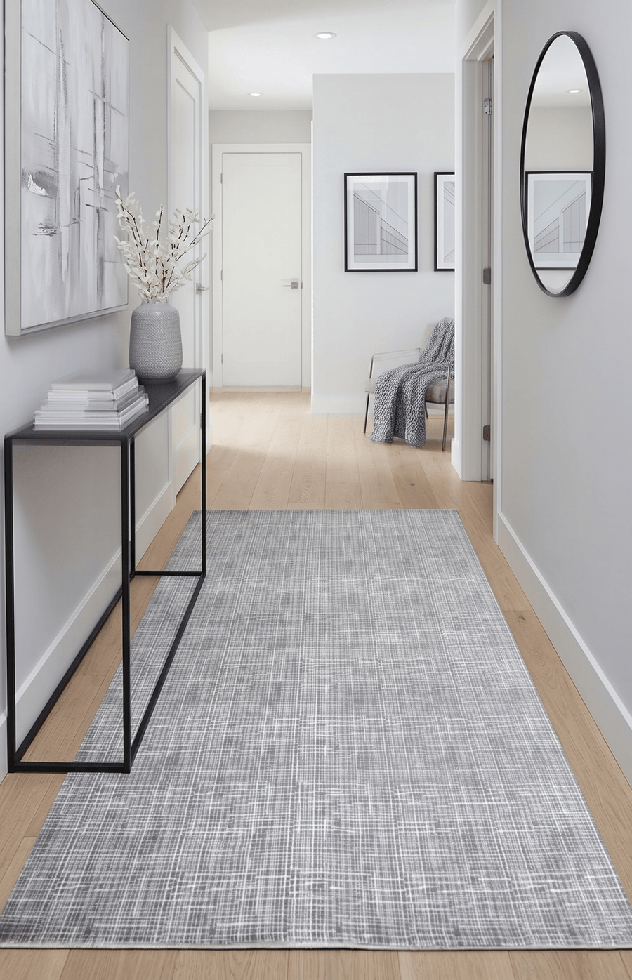 Gray Modern Abstract Design Wool And Viscose 5x8 Area Rug - The Rug Decor