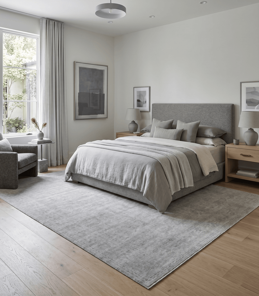 Gray Modern Style Hand Knotted Wool 8x10 Area Rug - The Rug Decor