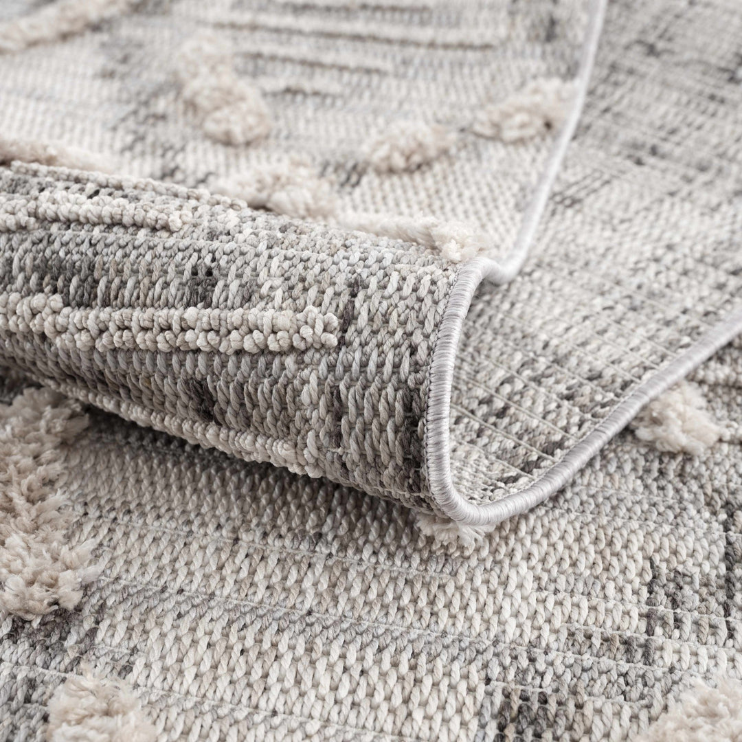 Gray, Silver and Brown Geometrical Texture Area Rug - The Rug Decor