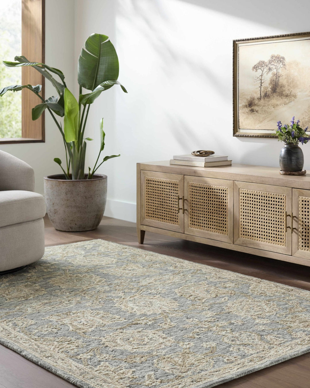 Gray Traditional Oushak Design Hand Tufted Wool Area Rug - The Rug Decor