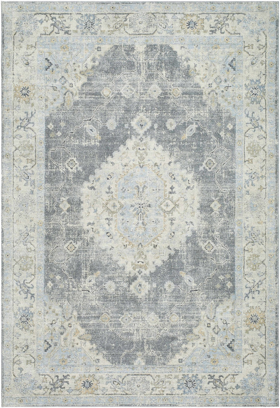 Gray Traditional Style Machine Woven Area Rug - The Rug Decor