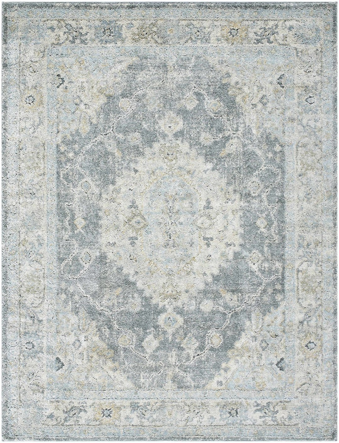 Gray Traditional Style Machine Woven Area Rug - The Rug Decor