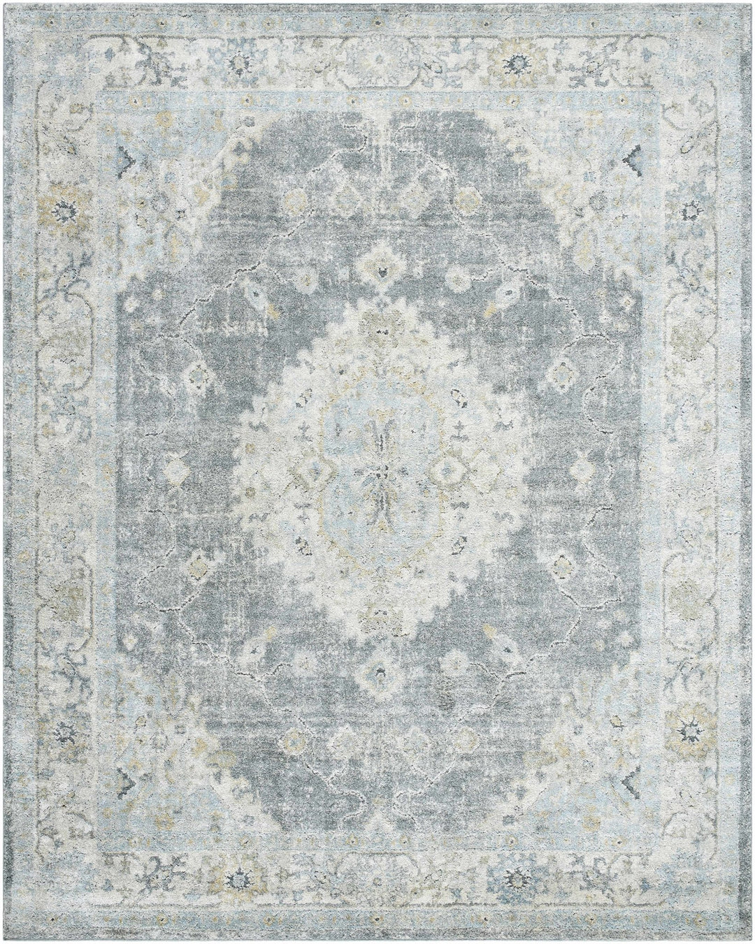 Gray Traditional Style Machine Woven Area Rug - The Rug Decor
