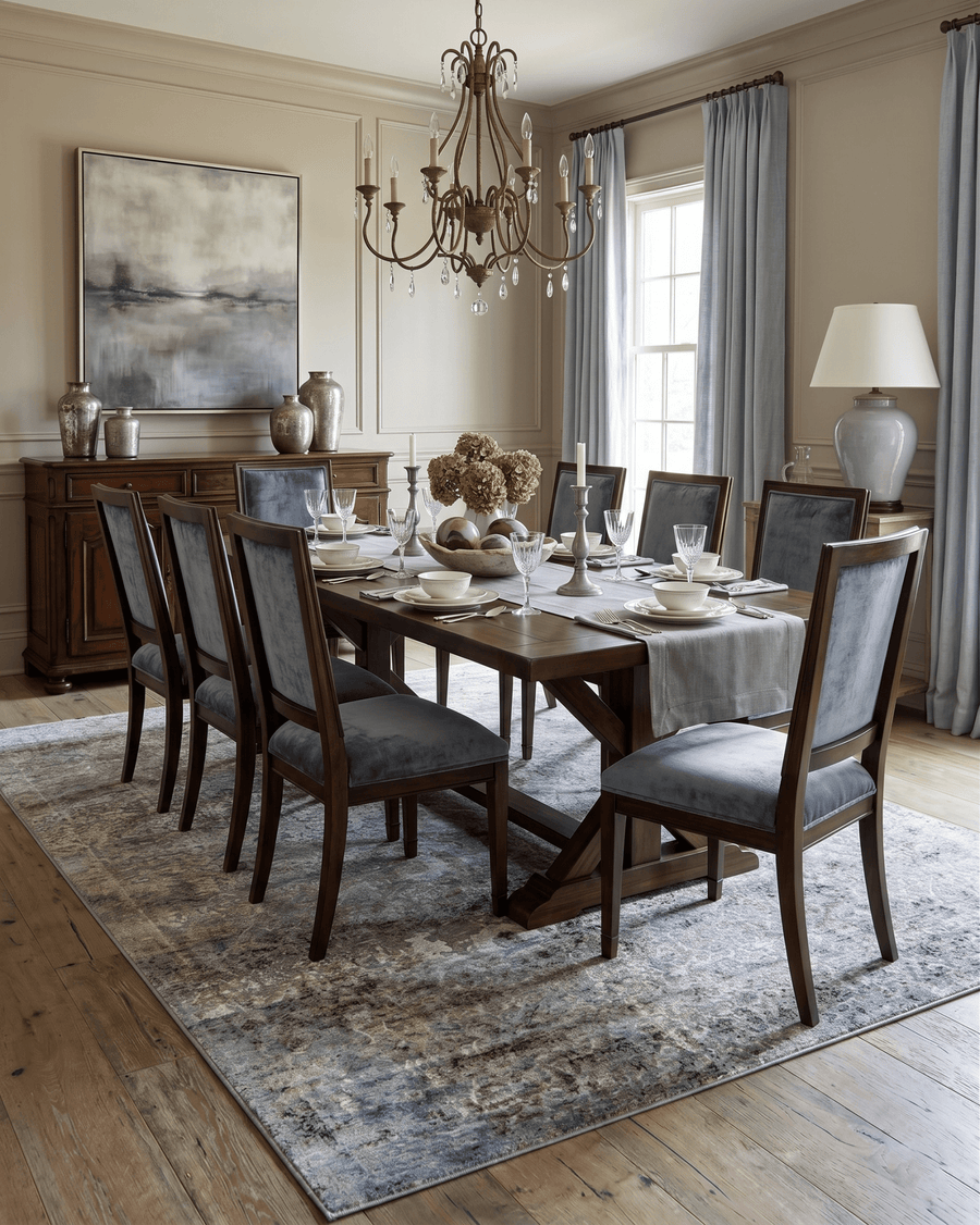Gray Transitional Design Hand Knotted Wool and Bamboo Silk 9x12 Area Rug - The Rug Decor
