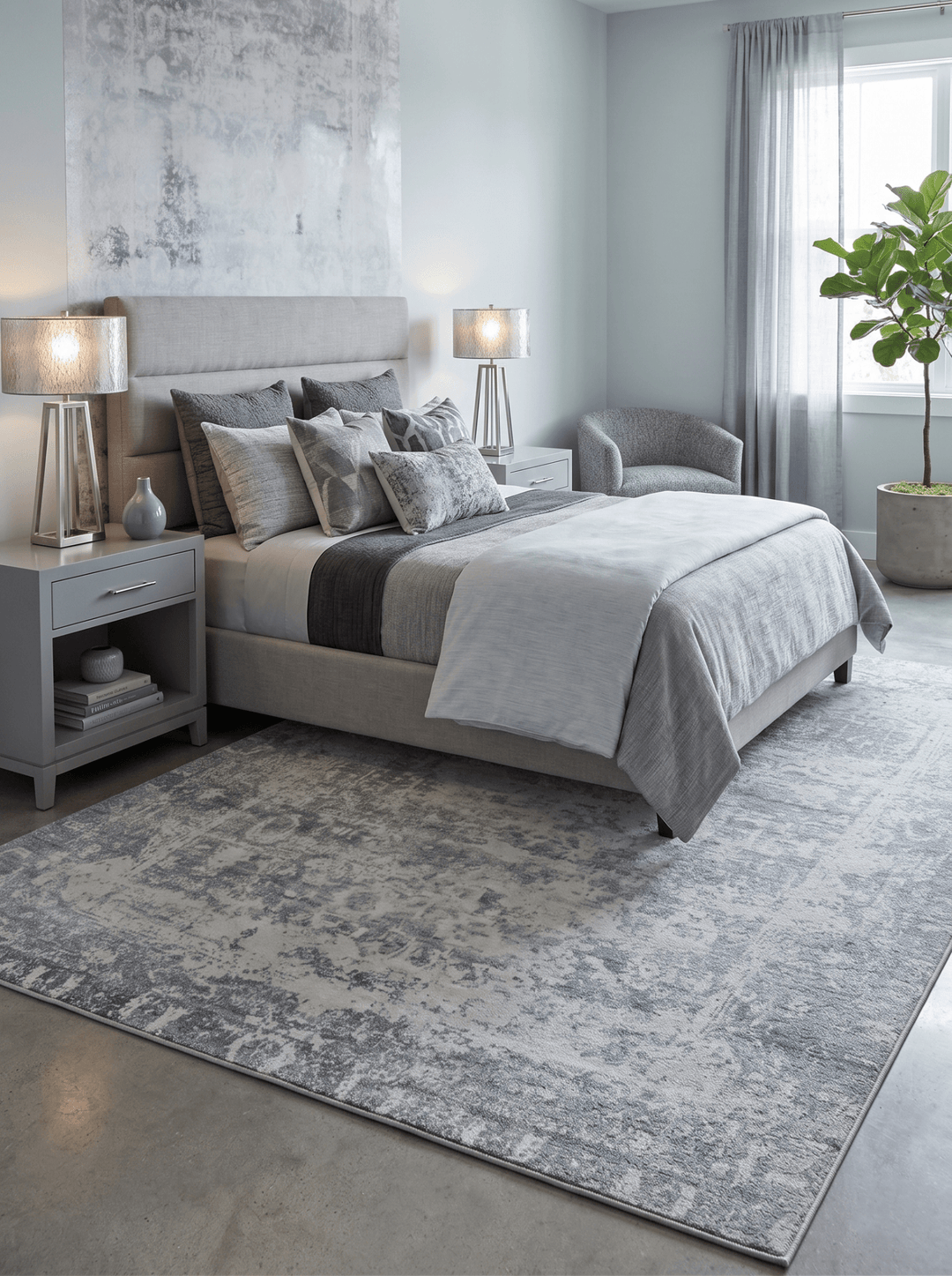 Gray Transitional Style Handmade Bamboo Silk 8x10 Area Rug - The Rug Decor