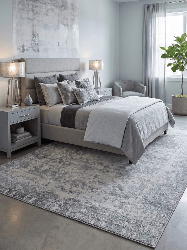 Gray Transitional Style Handmade Bamboo Silk 8x10 Area Rug - The Rug Decor