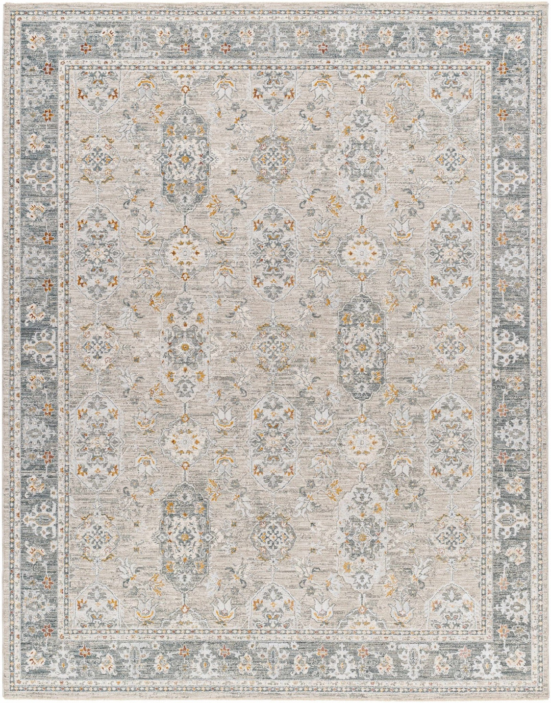 Greco Traditional Medallion Design Gray Area Rug - The Rug Decor