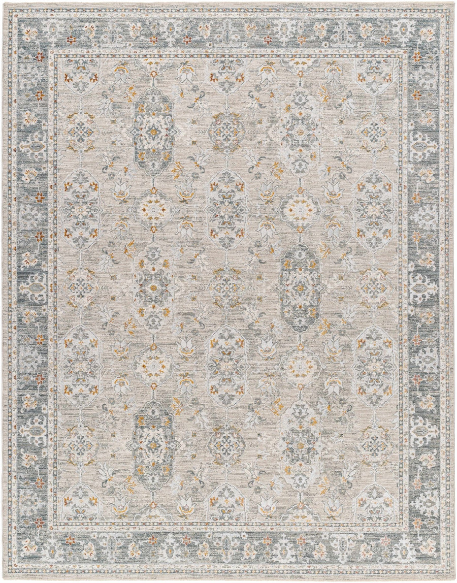 Greco Traditional Medallion Design Gray Area Rug - The Rug Decor