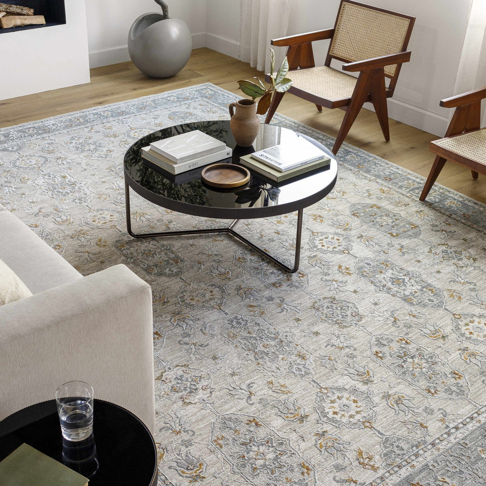 Greco Traditional Medallion Design Gray Area Rug - The Rug Decor