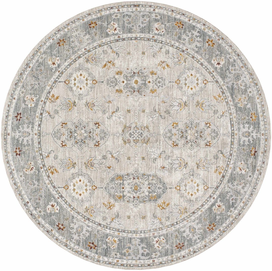 Greco Traditional Medallion Design Gray Area Rug - The Rug Decor