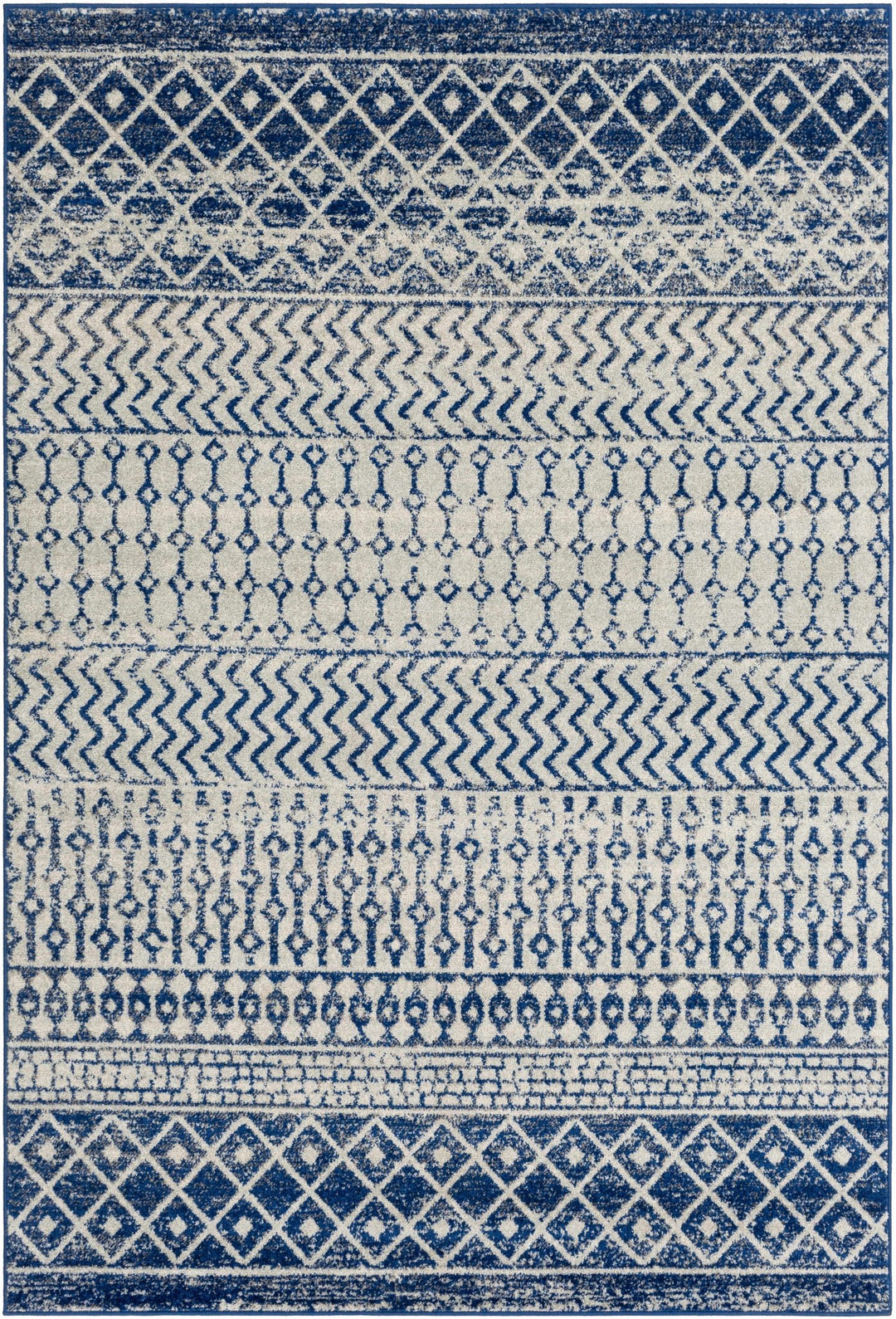 Greeley Gray And Blue Bohemian Style Area Rug - The Rug Decor