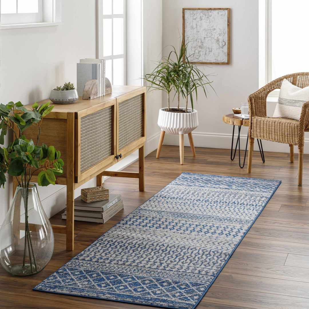 Greeley Gray And Blue Bohemian Style Area Rug - The Rug Decor