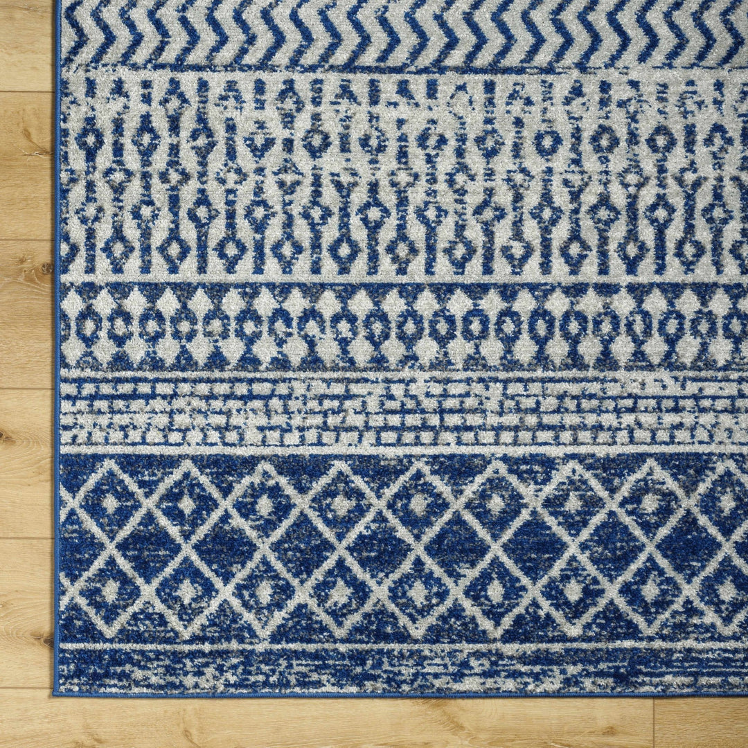 Greeley Gray And Blue Bohemian Style Area Rug - The Rug Decor
