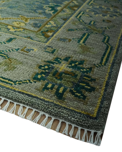 Green and Olive 8x10 Hand Knotted Traditional Oriental Oushak wool Area rug - The Rug Decor