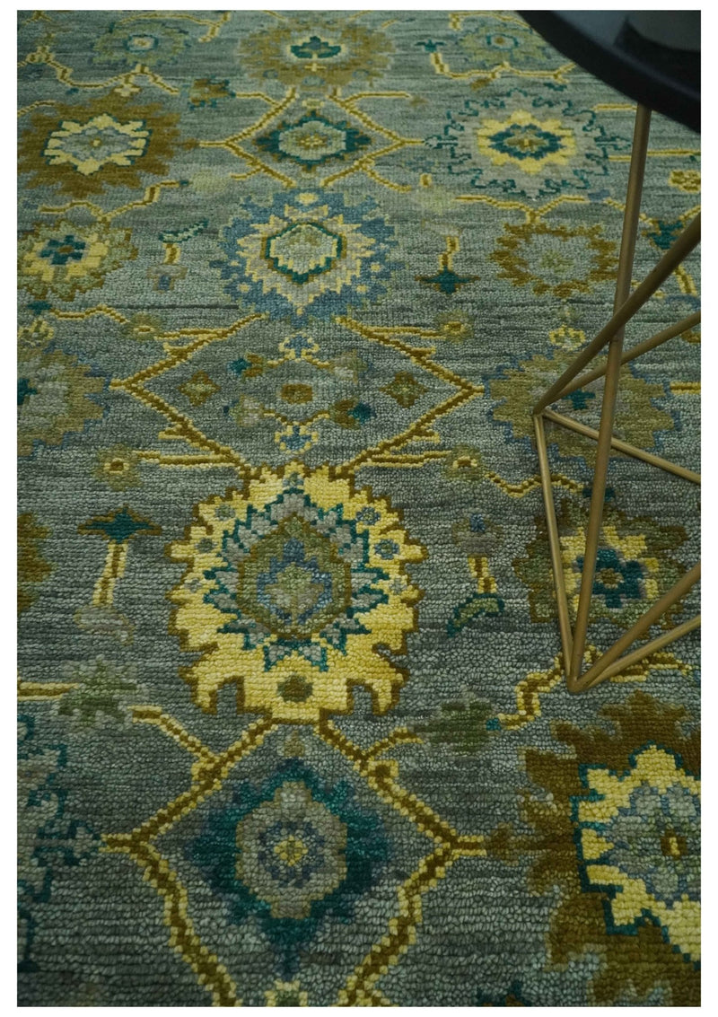 Green and Olive 8x10 Hand Knotted Traditional Oriental Oushak wool Area rug - The Rug Decor