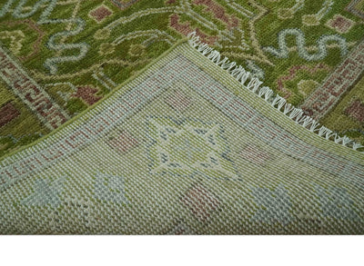 Green and Purple Traditional Design Custom Made wool area rug - The Rug Decor