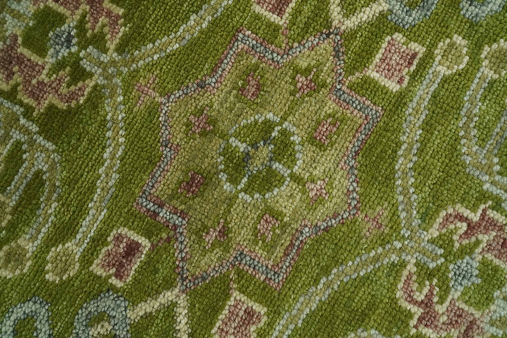 Green and Purple Traditional Design Custom Made wool area rug - The Rug Decor