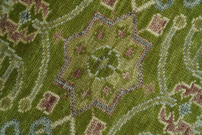 Green and Purple Traditional Design Custom Made wool area rug - The Rug Decor