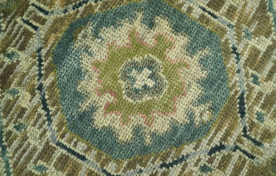 Green and Teal Traditional Hand Knotted 8x10 wool area rug - The Rug Decor