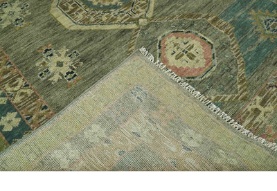 Green and Teal Traditional Hand Knotted Multi Size wool area rug - The Rug Decor