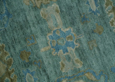 Green, Beige and Blue Hand knotted Traditional Oushak Multi Size Wool Area Rug - The Rug Decor