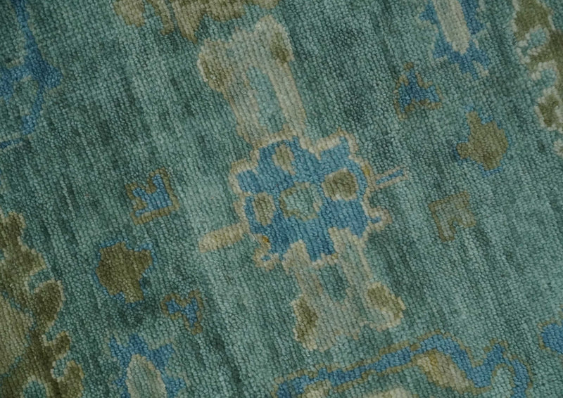 Green, Beige and Blue Hand knotted Traditional Oushak Multi Size Wool Area Rug - The Rug Decor