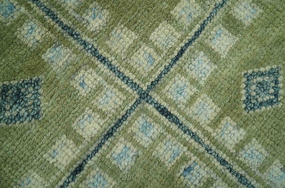 Green, Blue and Gray Hand Knotted Traditional Heriz Multi Size wool area rug - The Rug Decor