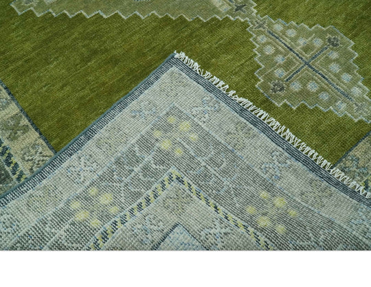 Green, Blue and Gray Hand Knotted Traditional Heriz wool area rug – The ...