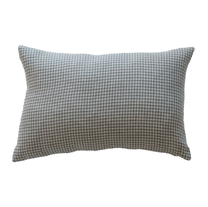 Green & Blue Gingham Linen Pillow Cover - The Rug Decor