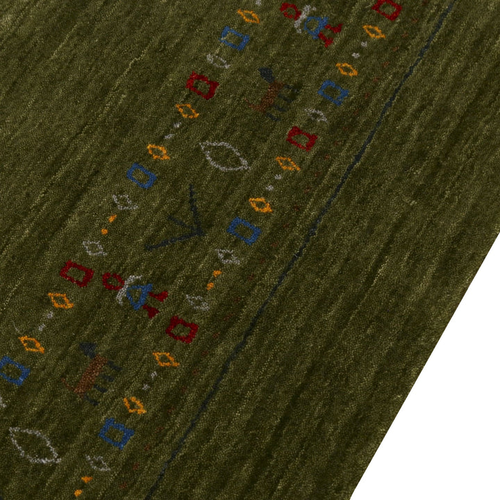 Green Contemporary Design Hand Loomed Wool Area Rug - The Rug Decor