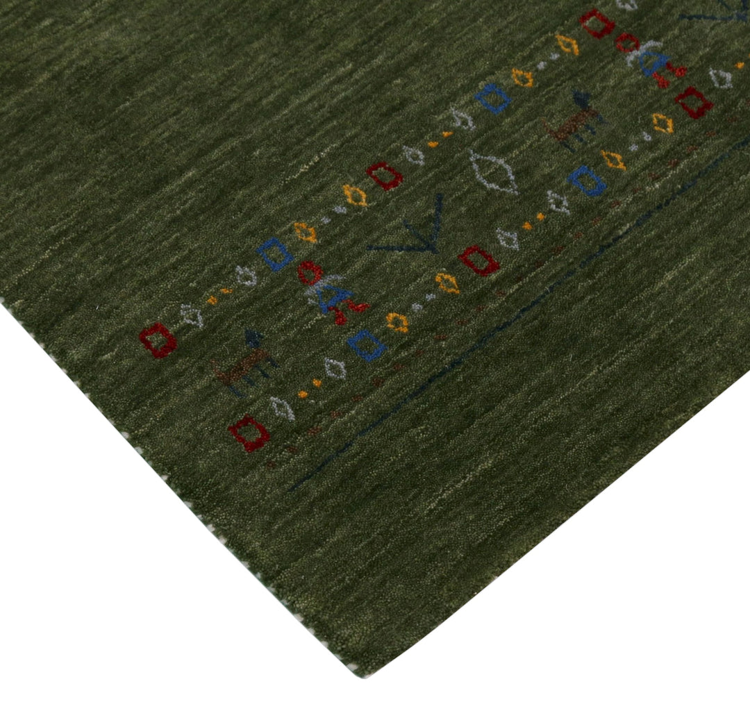 Green Contemporary Design Hand Loomed Wool Area Rug - The Rug Decor