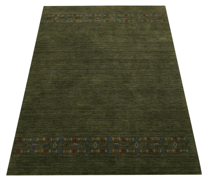Green Contemporary Design Hand Loomed Wool Area Rug - The Rug Decor