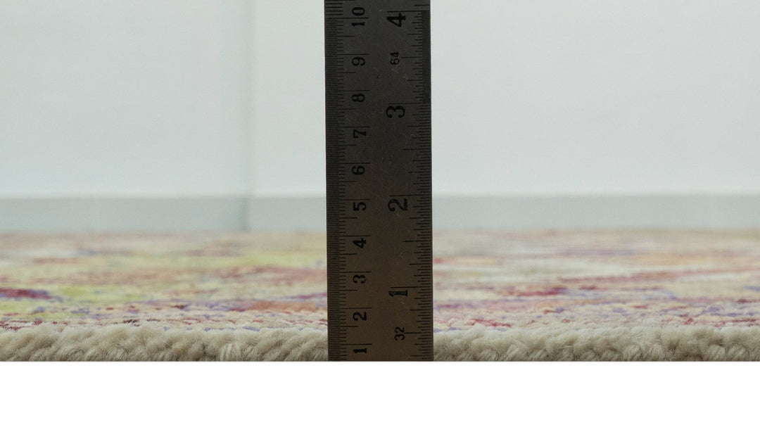 Green, Ivory And Gold Transition Hand Knotted Custom Made wool area rug - The Rug Decor