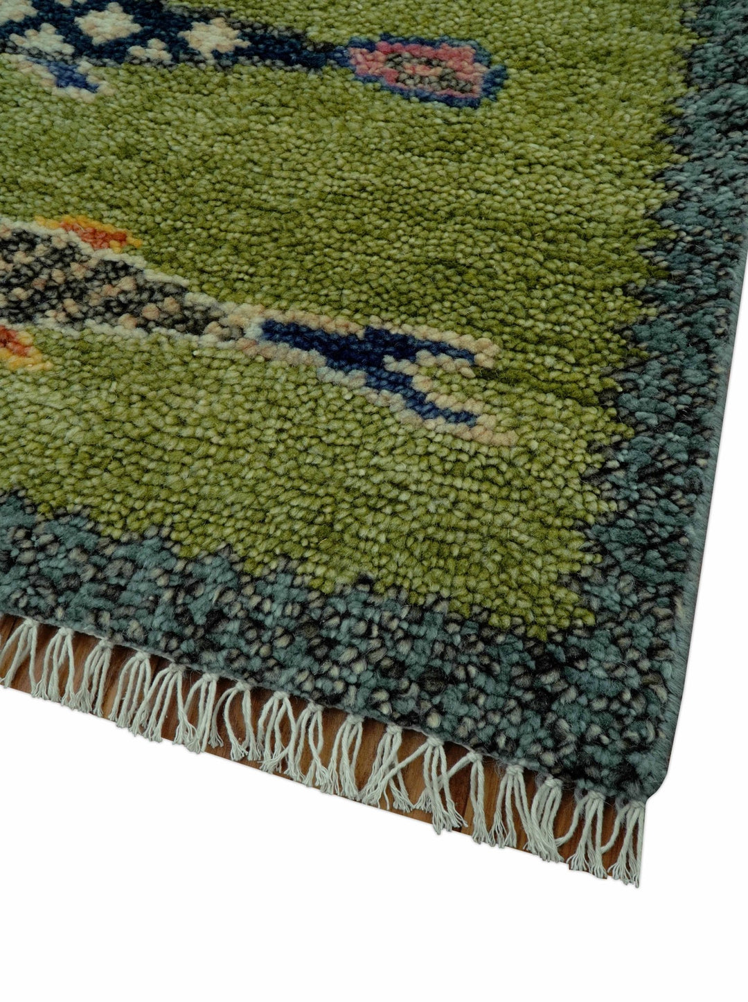 Green Koi Fish Runner Rug – Hand Knotted Wool Hallway and Stair Rug - The Rug Decor