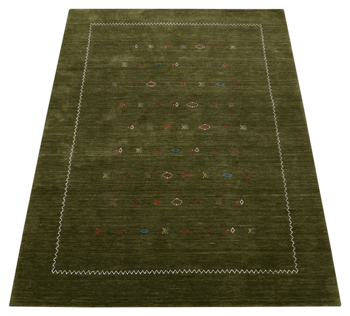 Green Modern Design Hand Loomed Wool Area Rug - The Rug Decor