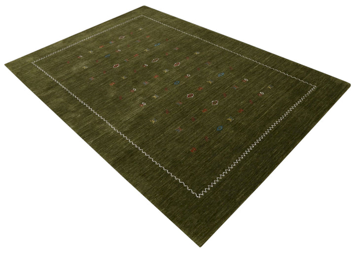 Green Modern Design Hand Loomed Wool Area Rug - The Rug Decor