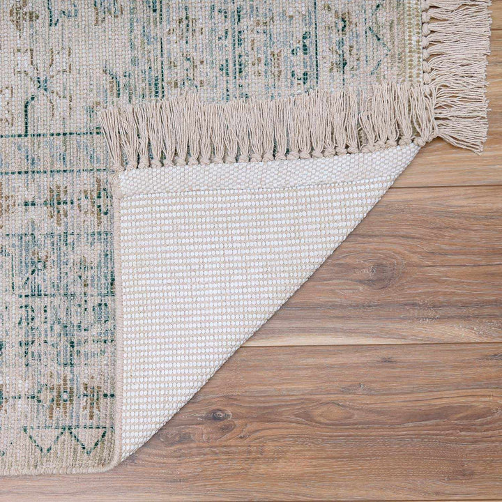 Green Traditional Style Handmade Cotton - blend Rug - The Rug Decor