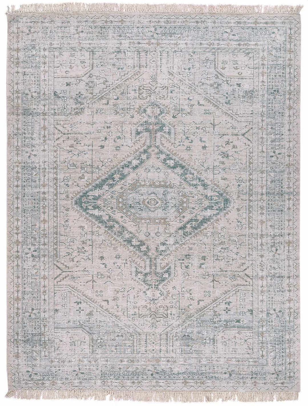 Green Traditional Style Handmade Cotton - blend Rug - The Rug Decor