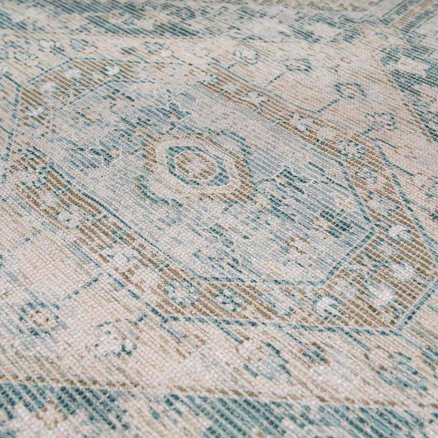 Green Traditional Style Handmade Cotton - blend Rug - The Rug Decor