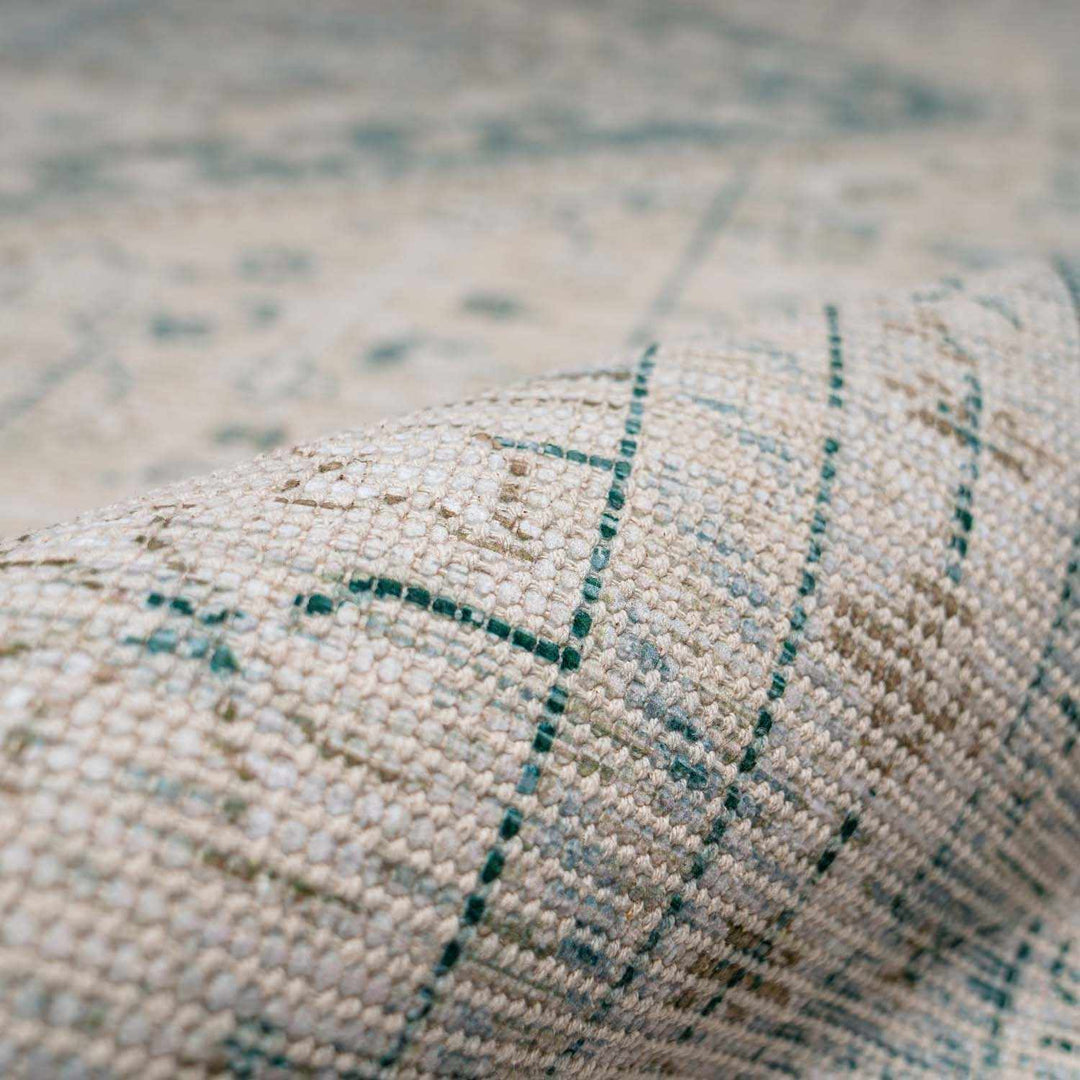 Green Traditional Style Handmade Cotton - blend Rug - The Rug Decor