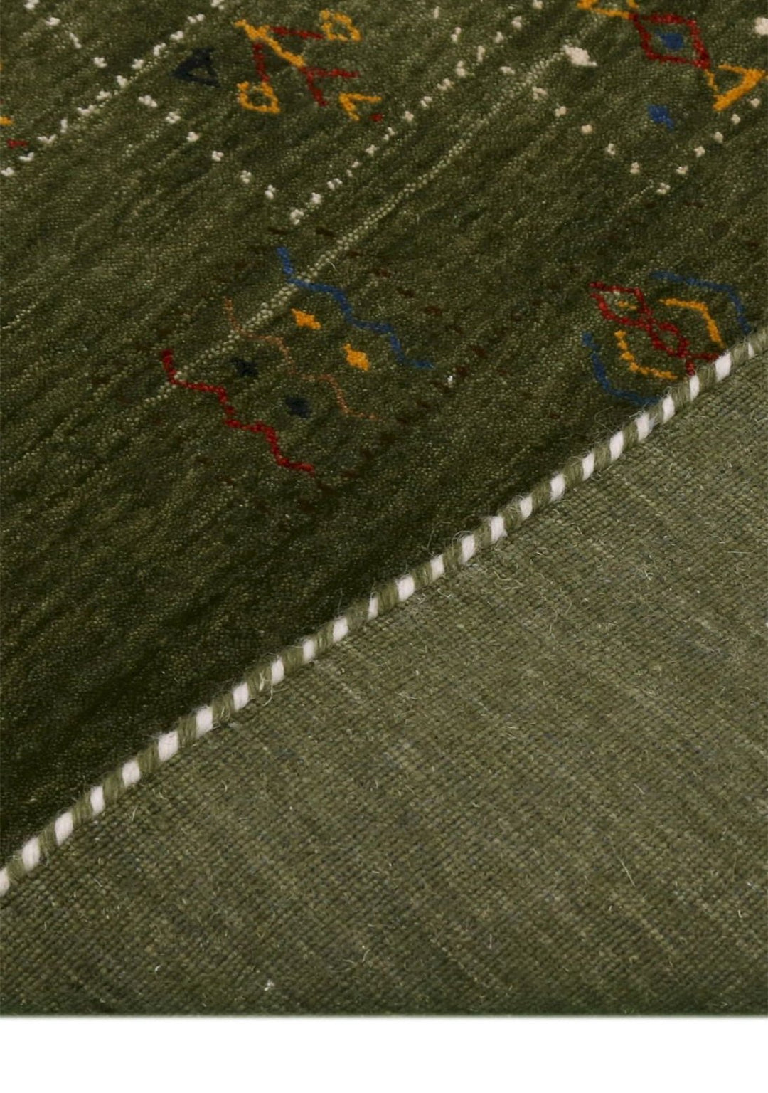 Green Tribal Design Hand Loomed Wool Area Rug - The Rug Decor
